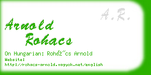 arnold rohacs business card